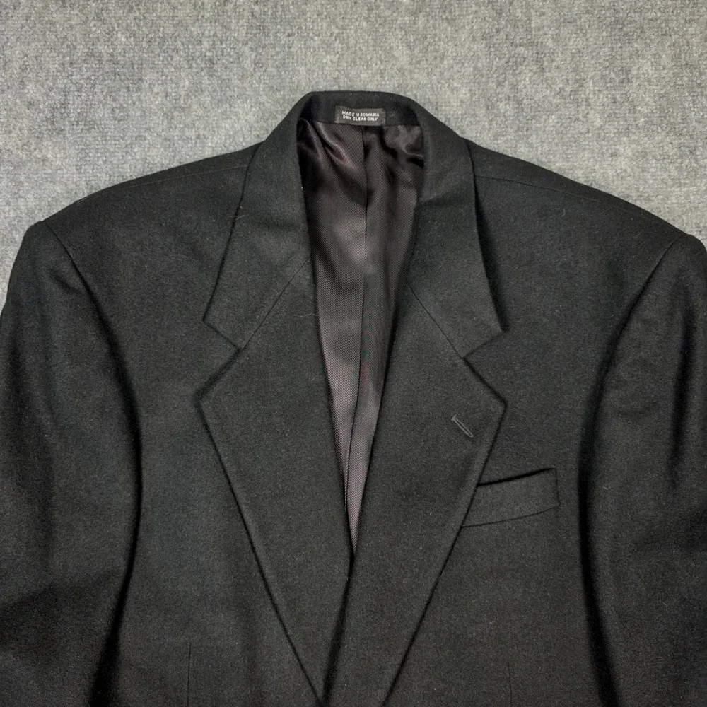 Oscar de la Renta Blazer Mens 42L Wool Cashmere Black Tailored Sport Coat Luxury